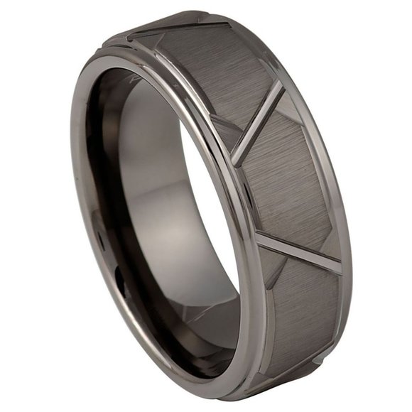 Tungsten 8 mm Gun Metal Wedding Band Ring all sizes available - Picture 1 of 7